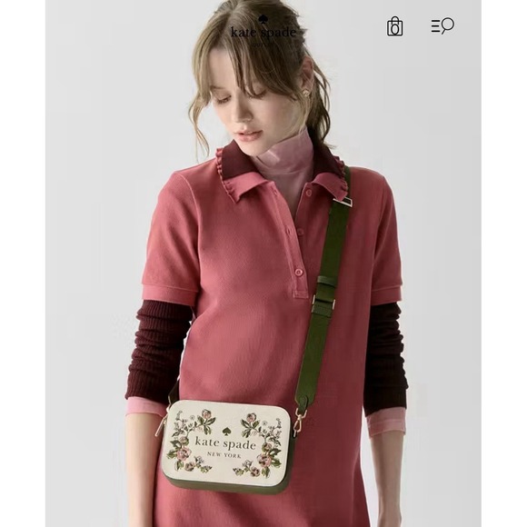 kate spade new york Handbags - Kate Spade Oh Snap Forest Blooms Camera Bag (Meringue) - NWT (KL887)+card Holder